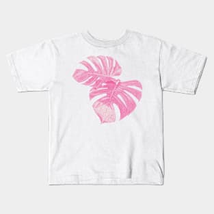 glitchy monstera leaves Kids T-Shirt